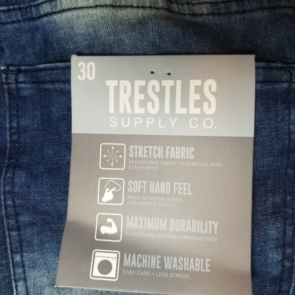 Trestles Supply Co. Distressed Ripped Men Size 30 Blue Denim Jean Shorts NWT - Picture 6 of 10